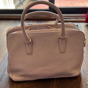 Tory Burch Marion triple zipper satchel in life Oak